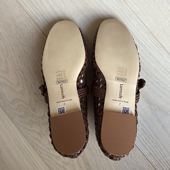 Larroudé Verona Macrame Ballet Flat In Burnt Umber Leather Size 7 NWT Shoes - Picture 11 of 16